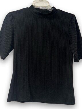 W5 Black Ribbed Knit Top Women's Small